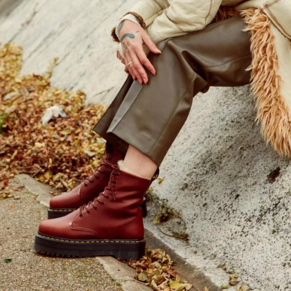 Dr. Martens JADON FAUX FUR LINED PLATFORM BOOTS